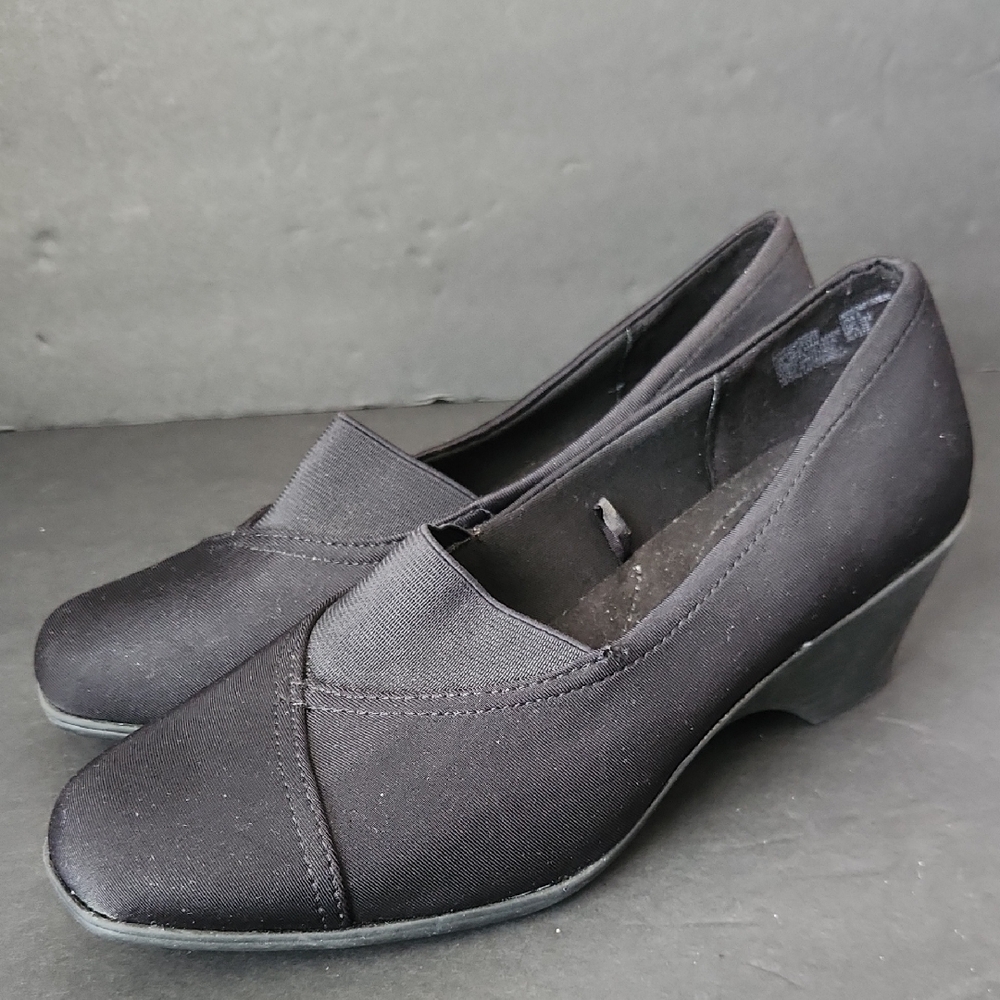 Faded Glory Black Heeled Shoes Women Size 8W